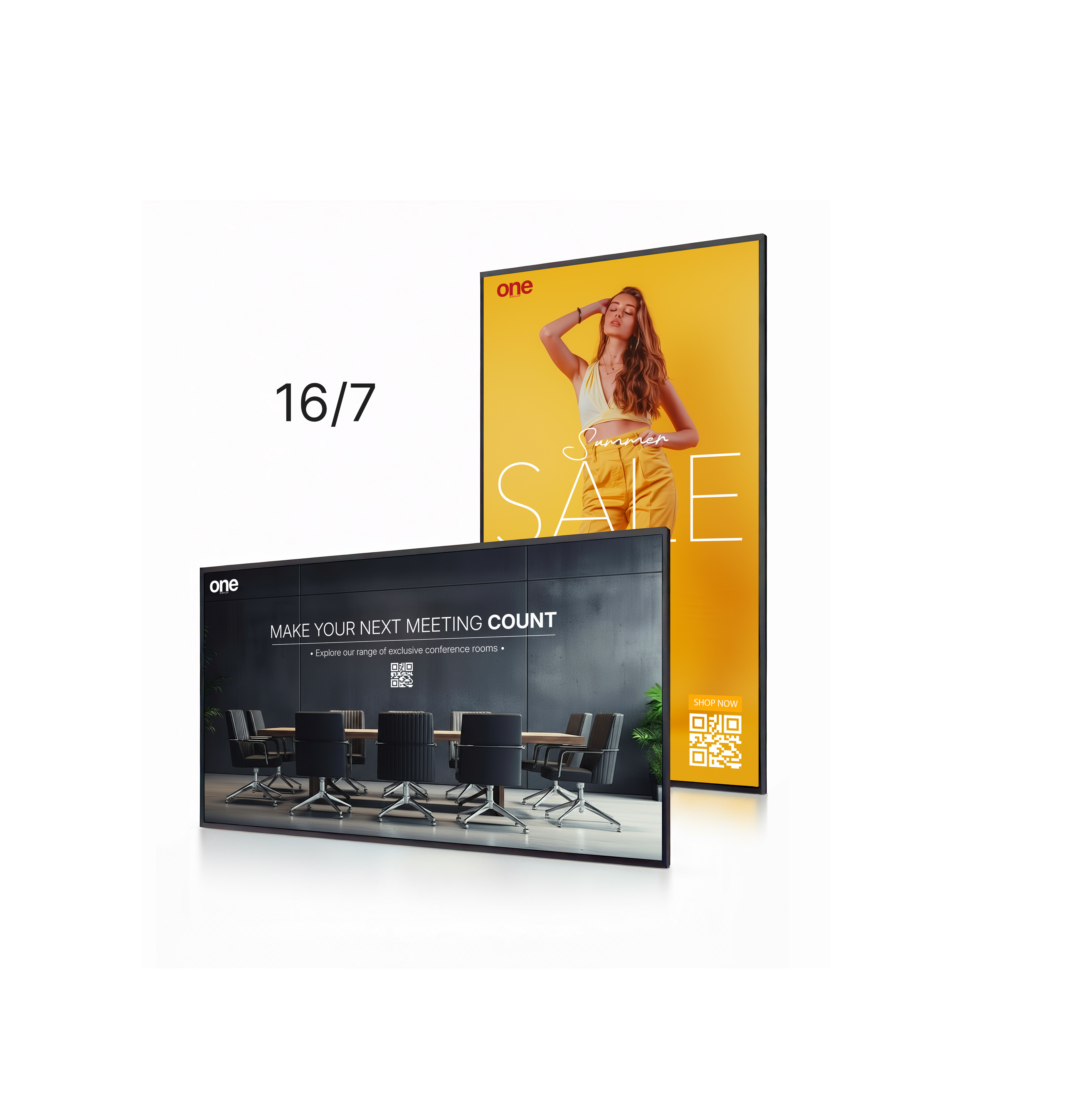 Samsung QBC Smart Signage Display. 16/7 use